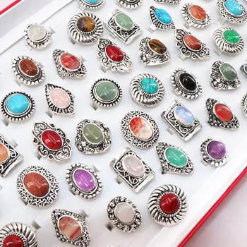 Prsten Prsten z broušeného kamene v orientálním stylu - MIX Tmavě modrá