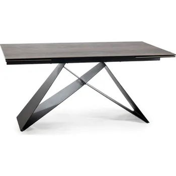 Stůl Westin Ceramic - Signal Hnědý efekt dřeva / černý mat 160x77 cm