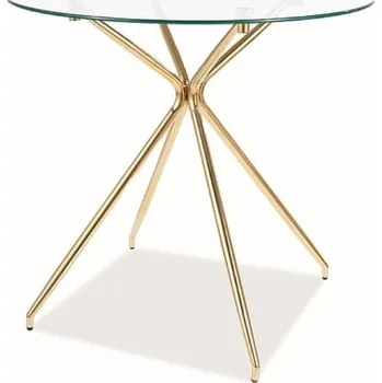Jídelní stůl Stůl Azalia - Signal Transparentny / Złoty 80x76 cm