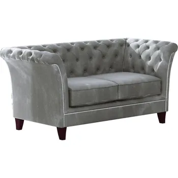 Pohovka Dvoumístná pohovka Chesterfield Derby - Meble Ropez riviera 91, stříbrné cvoky 175x75 cm