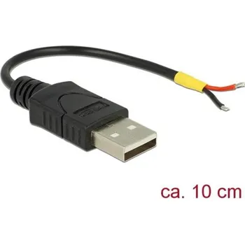 Kabel do PC Delock Kabel USB 2.0 Typ-A samec > 2 x dráty bez konektoru 10 cm 85250