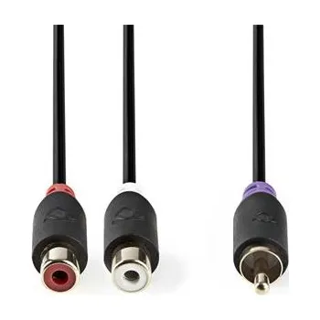 Audio kabel Nedis CABW24010AT02 - Kabel pro Subwoofer | RCA Zástrčka - 2x RCA Zásuvka | 0,2 m | Antracit CABW24010AT02