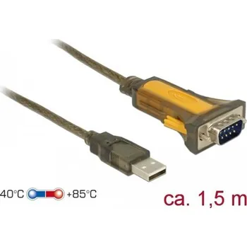 Delock Adaptér USB 2.0 Typ-A > 1 x Sériový RS-232 DB9 rozšířený teplotní rozsah 65840