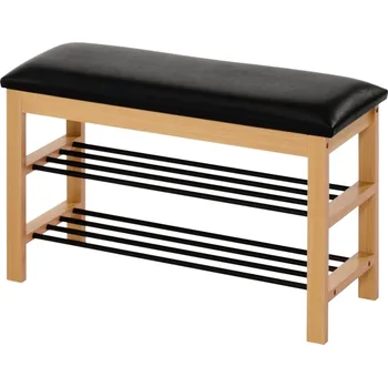 Botník Stojan ST11 na boty přirodní s černou - Halmar Přírodní / Černá 81x48 cm