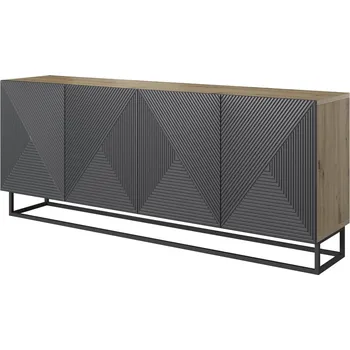 Komoda Komoda Asha 200 na kovovém podstavci - Meble Bogart Artisan-river stone mat 200x81 cm