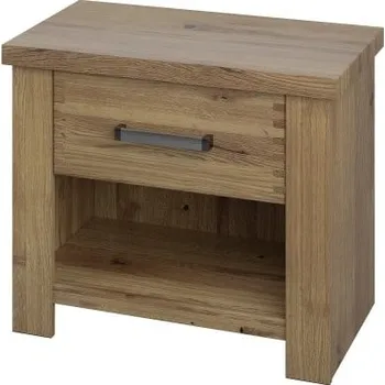 Noční stolek Stylový noční stolek se zásuvkou do ložnice Fontana - MMI Sleeping Olejovaný Sukovitý Dub 60x52 cm