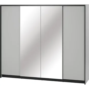 Šatní skříň Skříň Gris - Lenart Šedá / Černá 250x215 cm