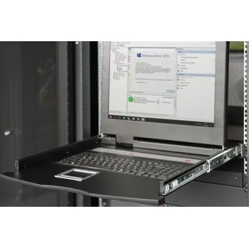 KVM přepínač Digitus Modular console with 19" TFT (48,3cm), 1-port KVM & Touchpad, italian keyboard DS-72211-1IT