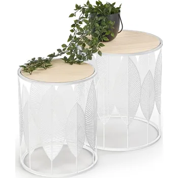 Konferenční stolek Sada 2 stolků Folla - Halmar Bílá x45 cm