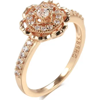 Prsten Luxusní prsten s kameny pozlacený 14K zlatem KI883 Barva (Varianta): Z0811, Velikost prstenu: 8 (57,1 mm)