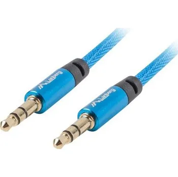 Audio kabel LANBERG Minijack 3.5mm M / M 3 PIN kabel 2m, modrý CA-MJMJ-10CU-0020-BL