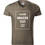 Pánské tričko s výstřihem do V s vlastním potiskem, Barva Army 29, Velikost L, Canvas Pánské tričko s výstřihem do V Bezvatriko.cz