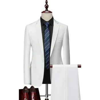 Pánský oblek Luxusní pánský oblek MC129 Velikost: XL, Barva (Varianta): Sada 2 ks bílá