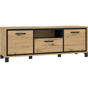 Televizní stolek TV stolek Trondheim - Forte C773 Dub Artisan / Dub Černý 154.8x58.9 cm