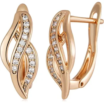 Náušnice Luxusní náušnice s kameny pozlacené 14K zlatem KI137 Barva (Varianta): H1496