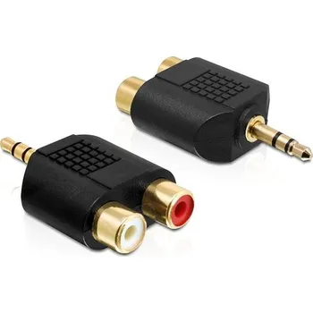 Audio kabel Delock audio adaptér stereo jack 3.5 mm 3 pin samec > 2 x RCA (CINCH) samice 65365