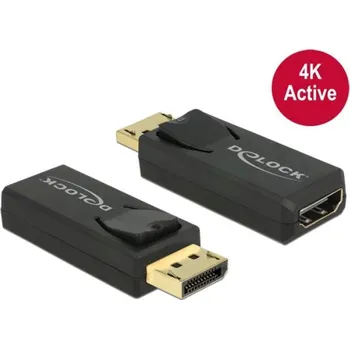 Video kabel Delock adaptér Displayport 1.2 samec > HDMI samice 4K aktivní černý 65573