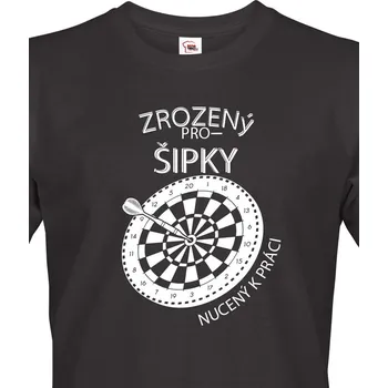Pánské tričko Pánské tričko Zrozený pro šipky, Barva Černá, Velikost 5XL, Canvas Pánské tričko s krátkým rukávem Bezvatriko.cz 2893