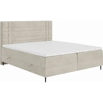 Postel Kontinentální postel Vilano 200 na kovových nohách s úložným prostorem - Laverto wave 01, Černý kov 200x118 cm