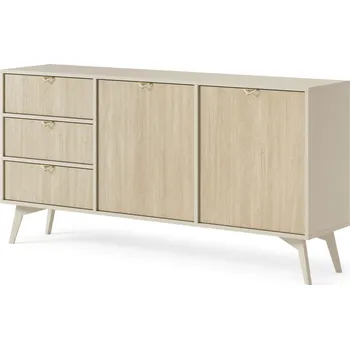 Komoda Komoda Forest - Meble Piaski Písková béžová/vzor rybí kost Scandi 158.3x80.6 cm