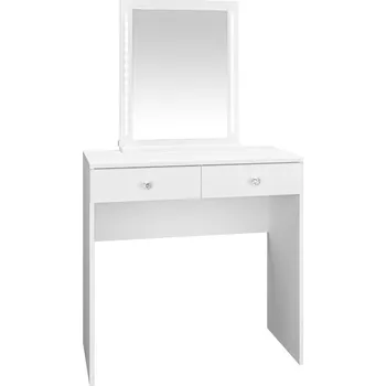 Toaletní stolek Praktický toaletní stolek se zásuvkami a zrcadlem do ložnice Bijou - ML Meble Bílá 80x140 cm