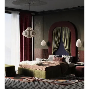 Postel Extravagantní čalouněná postel do ložnice Alice 180 - Happy Barok magic velvet 2295, french velvet 682, magic velvet 2295, french velvet 670 190x150 cm