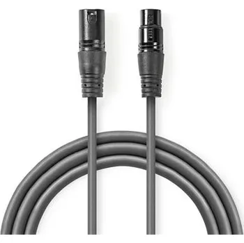 Audio kabel Nedis COTG15010GY100 - Vyvážený XLR Audiokabel | XLR 3pinová Zástrčka – XLR 3pinová Zásuvka | 10 m | Šedá barva COTG15010GY100