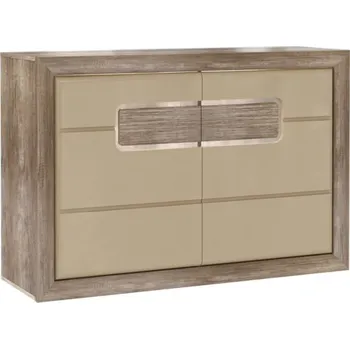 Komoda Komoda Tiziano - Forte P82 Dub Antický / Béžová s Vysokým Leskem 134x91 cm