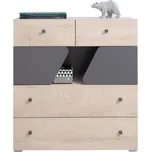 Komoda se zásuvkami do studentského pokoje Delta - Meblar Dub / Antracit 90x95 cm