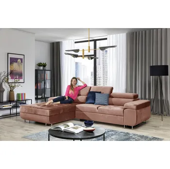 Sedací souprava Rozkládací rohová pohovka Annabelle levá s úložným prostorem - Meble Bogart monolith 61 280x77 cm