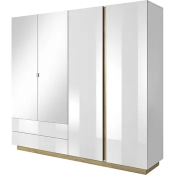 Šatní skříň Šatní skříň Arco - Meble Laski Bílá Matná / Bílý Lesk / Dub Grandson 220x202.4 cm