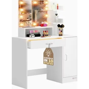 Toaletní stolek Toaletní stolek Jocelyn bílá 90x38x137cm LED