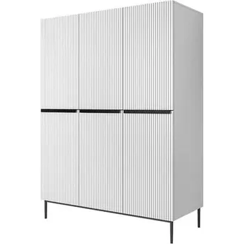 Šatní skříň Skříň Nicole 150 na podstavci - Meble Bogart Bílá / Černá 150x220 cm