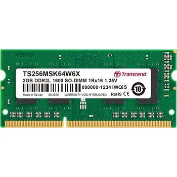 Operační paměť Transcend SODIMM DDR3 2GB 1600Mhz, 1Rx16, CL11 TS256MSK64W6X