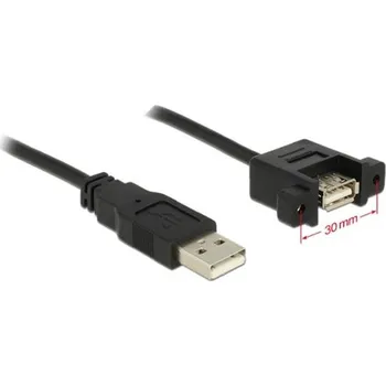 Prodlužovací kabel Delock kabel USB 2.0 Type-A samec > USB 2.0 Type-A samice přišroubovatelná 1 m 85106