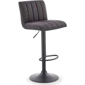 Moderní čalouněná barová židle s opěrkou na nohy H-89 - Halmar Tmavě Popelavá 41x108 cm