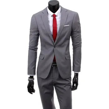 Pánský oblek Společenský pánský oblek MC118 Velikost: 3XL, Barva (Varianta): Sada 2 ks Světle šedá