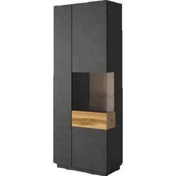 Knihovna Vitrína pravá Silke - Helvetia Matera / Dub Wotan 80x207 cm