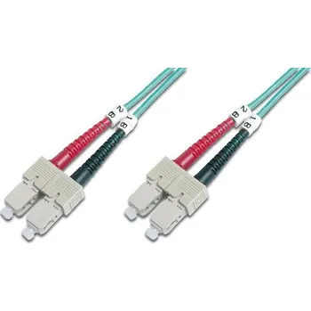 Síťový kabel Digitus Fiber Optic Patch Cord, SC to SC Multimode 50/125 µ, Duplex Length 10m, Class OM3 DK-2522-10/3