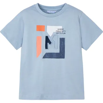 MAYORAL chlapecké tričko KR s písmem sv. modrá vel. 122 cm