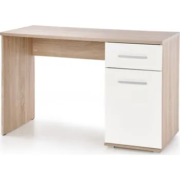 Psací stůl Praktický psací stůl se skříňkou a zásuvkou Lima - Halmar Dub Sonoma / Bílý Lesk 120x77 cm