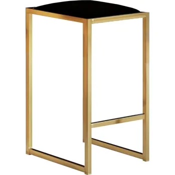 Barová židle Barová stolička loft 60 KAM - KAM hoker 60 stelaz zloty, tapicerka czarna 35x60 cm