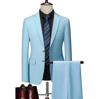 Pánský oblek Kvalitní pánský oblek MC132 Velikost: S, Barva (Varianta): 2v1 set sky blue
