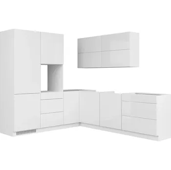 Kuchyňská linka Rohová kuchyňská linka Top Line 260x225 cm, pravostranná - Black Red White - BRW Bílá Alpská / Bílá 270x cm