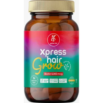 Speciální výživa Golden Life Xpress Hair Grow s biotinem