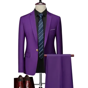 Pánský oblek Kvalitní pánský oblek MC131 Velikost: XL, Barva (Varianta): 2v1 set purple