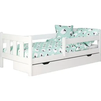 Postel Jednolůžková postel 90 s úložným prostorem do dětského pokoje Marinella - Halmar Bílá 88x60 cm