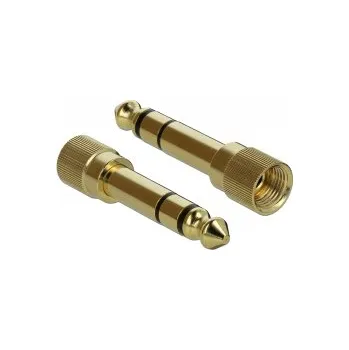 Audio kabel Delock Stereofonní prodlužovací kabel s tríkolíkovou zástrckou 3,5 mm na zásuvku rozmeru 6,35 mm 0,5m 85779