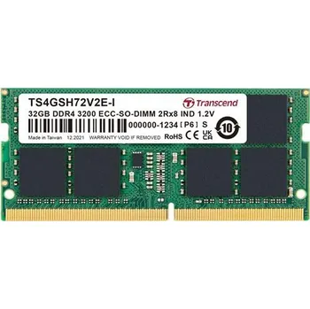 Operační paměť Transcend paměť 32GB Industrial ECC SODIMM DDR4 3200 2Rx8 CL22 TS4GSH72V2E-I