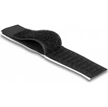 kabelová chránička Delock Držák kabelů na suchý zip, samolepící, D 110 mm x Š 20 mm, sada 10 ks, černý 19098